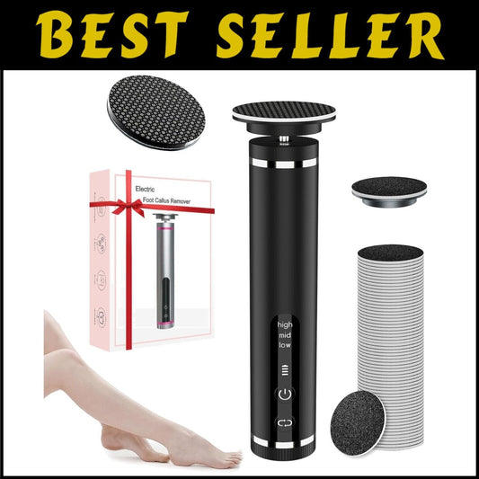 Nano-Glass Electric Foot Callus Remover - Cordless, Adjustable Speeds & 60 Discs