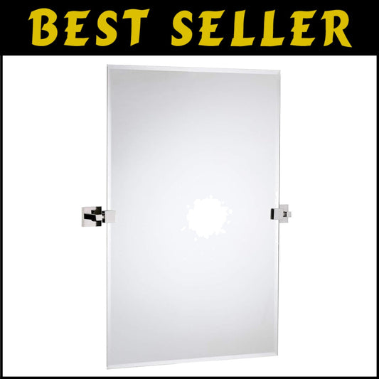 Versatile Large Rectangle Mirror with Adjustable Chrome Anchors - 20x30 Inches
