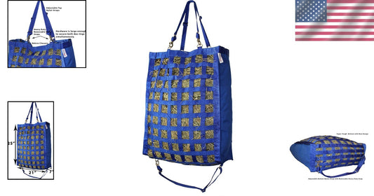 High-Quality Nylon Horse Hay Bag - Super Tough with 6-Month Warranty, 21x7x25