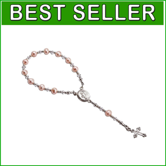 Special Occasion Sterling Silver Pink Baby Rosary - Elegant Christening Keepsake