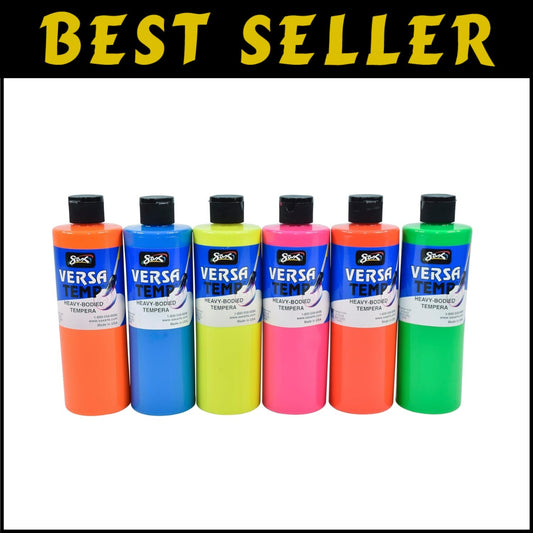 Fluorescent Tempera Paint Pack - 6 Assorted Colors, 362.31 Fl Oz, Kid Friendly