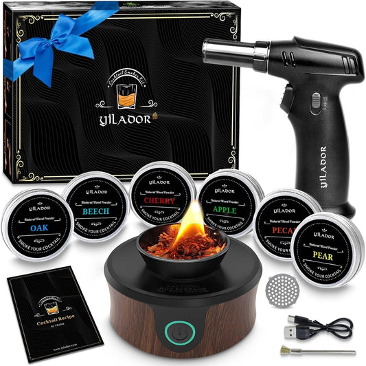 Electric Cocktail Smoker Kit with Torch - Elevate Whiskey & Bourbon Flavors