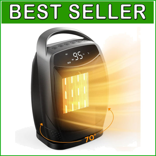 1500W/750W Portable Ceramic Space Heater with Adjustable Thermostat & Safety ...