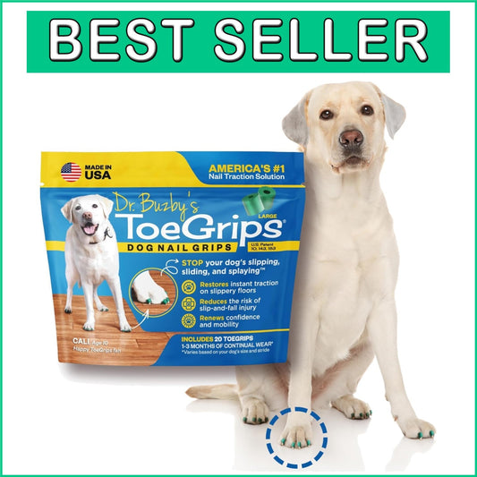 Dr. Buzby's Instant Traction Grips for Large Dogs - 20 Non-Slip Rubber Nail Pads