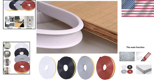 Flexible U-Shape Edge Protector with Self-Adhesive - 5M Furniture Trim in White