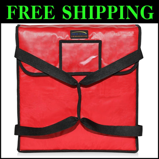 Large Red Insulated Pizza Delivery Bag - Effortless Transport for Hot Pizzas