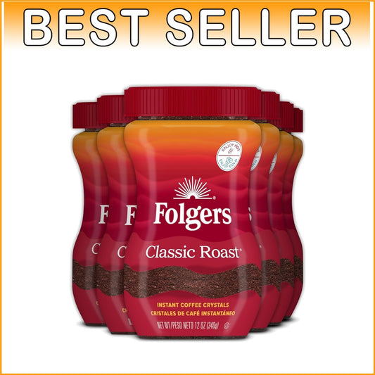 Classic Roast Instant Coffee - 12 Ounces, Pack of 6 - Quick & Smooth Flavor
