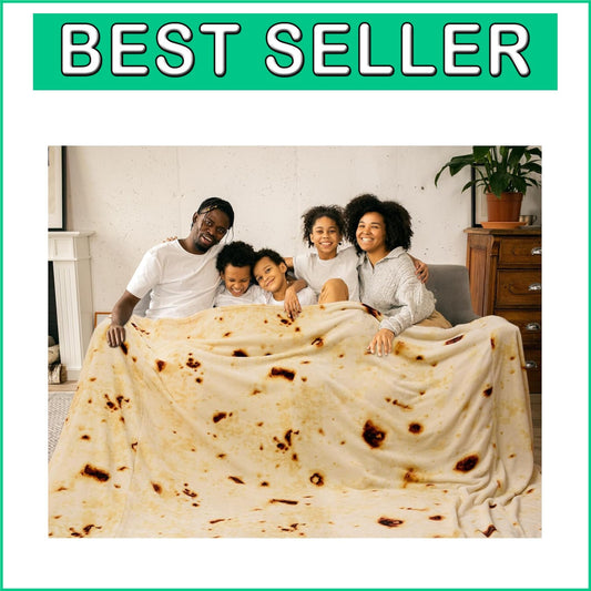 Double-Sided Burrito Tortilla Blanket - 120” Giant Cozy Decor for All Seasons
