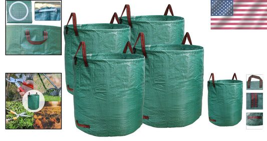 Extra Large 132 Gallon Garden Waste Bags - Durable, Collapsible & Easy to Handle