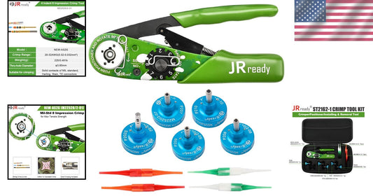 Ergonomic Hand-Powered Crimp Tool Kit with 5 Positioners for MIL-Standard Use