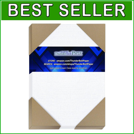 150 Sheets Bright White 80lb Fine Linen Cardstock - Half Letter Size 5.5x8.5