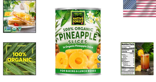 Delicious Organic Pineapple Slices - Sweet, Fresh & Sustainably Sourced, 15oz