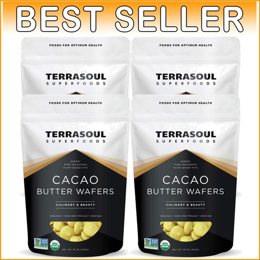 Cold-Pressed Organic Cacao Butter Wafers, 4 lbs - Luxury Cooking Ingredient