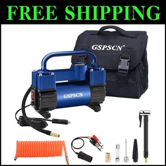 Lightweight 12V Tire Inflator with 11ft Hose - Quick Inflation for All Vehicles