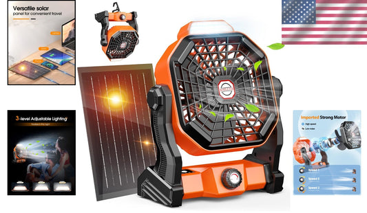 Portable 20000mAh Camping Fan & LED Light - Perfect for Outdoor Adventures