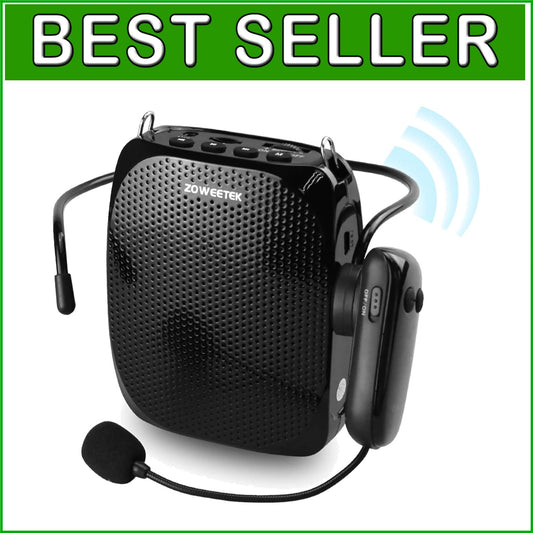 10W Teacher Voice Amplifier with UHF Wireless & Wired Microphones for Classrooms