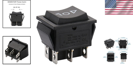 20 Pack of 6 Pin Black DPDT Rocker Switches for Household Appliances - Durable