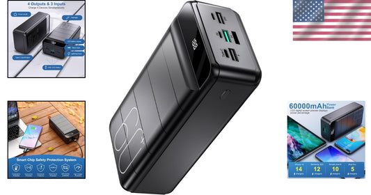 22.5W Power Bank - 60000mAh Battery Pack with Fast Charging & Multiple Outputs