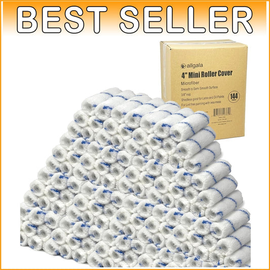4" Mini Paint Rollers (144-Pack) - Smooth Application with Lint-Free Microfiber