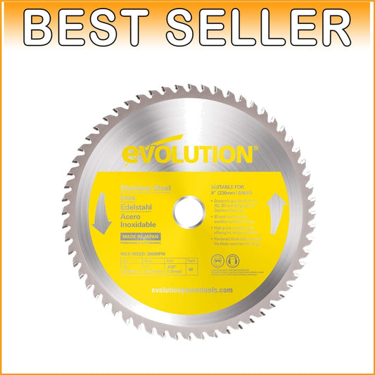 Lightweight 9-Inch Saw Blade for Stainless Steel: 60 Teeth, Ideal for Low RPM