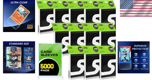 5000-Count Premium Clear Card Sleeves for Ultimate Trading Card Protection