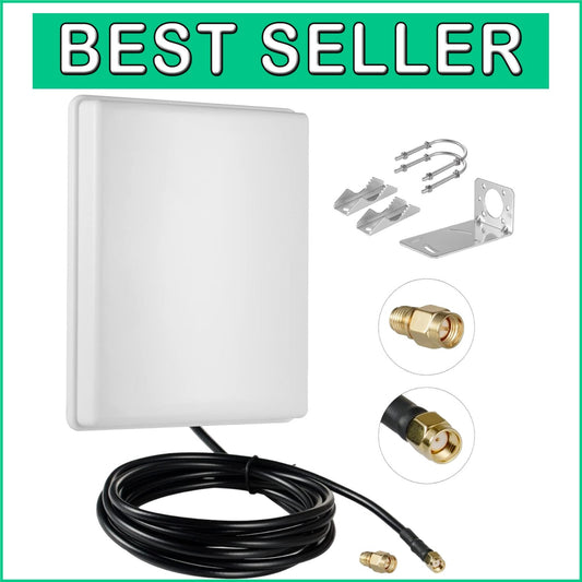 15dBi Dual Band Outdoor WiFi Booster Panel Antenna with 10Ft Waterproof Cable