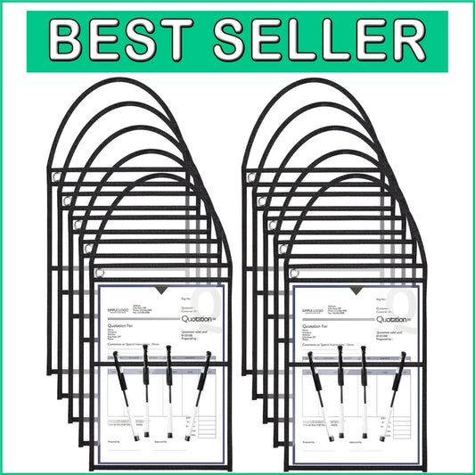 Clear 9x12 Work Order Plastic Sleeves with Grommet - 30 Pack for Easy Display