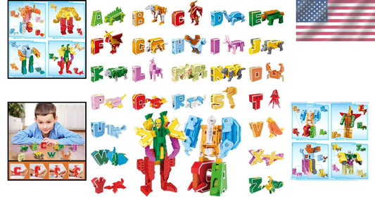Eco-Friendly 26 Piece Alphabet Animals - Interactive STEM Learning for Toddlers
