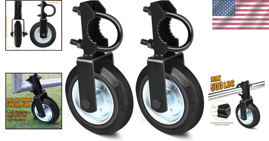 Effortless Rolling Gate Wheels for Metal Gates - Set of 2, Stable & Reliable
