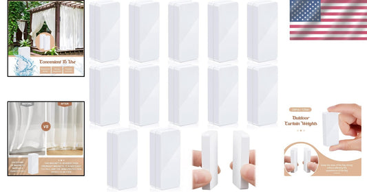 Elegant White Outdoor Curtain Weights - 24pcs, Wind-Resistant and Portable