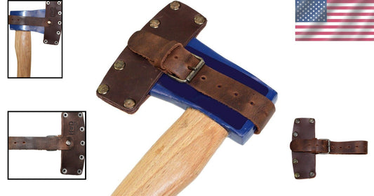 Handmade Full Grain Leather Hatchet Sheath with Adjustable Strap - Rustic Charm
