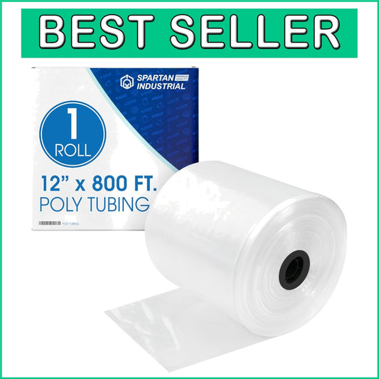 12" x 800' Clear Plastic Tubing Roll - 2.1 Mil Poly for Versatile Packaging