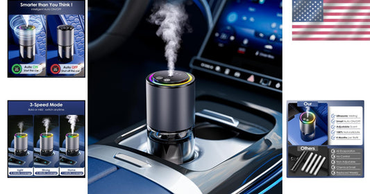Multi-Functional Car Air Freshener with RGB Lights - Pet Safe & Rechargeable
