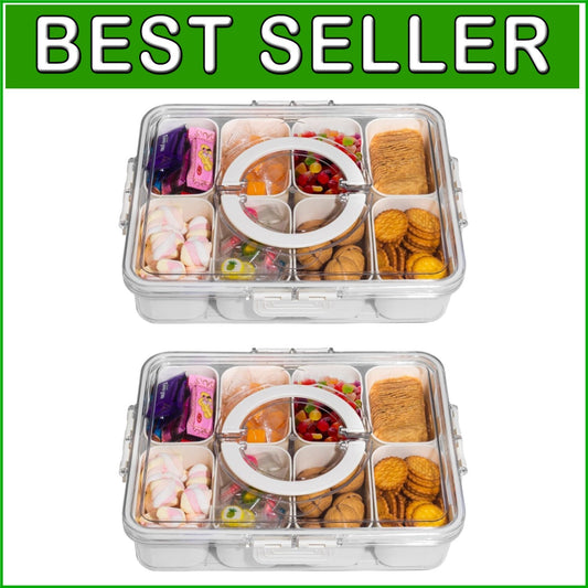 BPA-Free Portable Snack Serving Tray with Lid - Perfect for Picnics & Travel