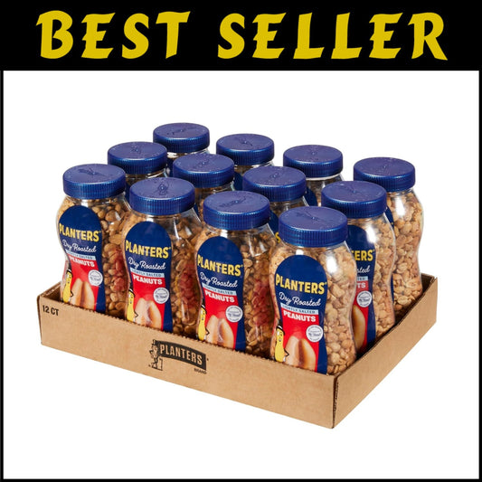 Bulk Lightly Salted Peanuts - 12 Jars of 16 oz for Healthier Snacking Delight
