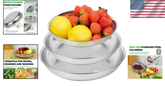 Durable Micro-Perforated Food Trays Set - 11'' Stainless Steel Kitchen Essential