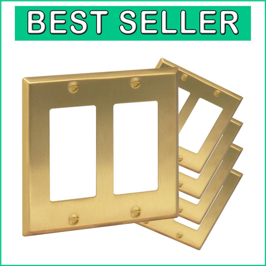 Sophisticated Gold Outlet Covers - 5-Pack Decorative Switch Plates for Homes
