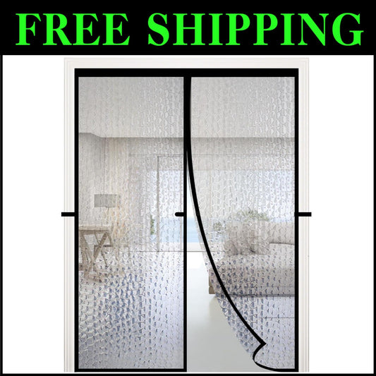 Magnetic Self-Closing Door Curtain - Stylish EVA Insulation for 80"x96" Doors