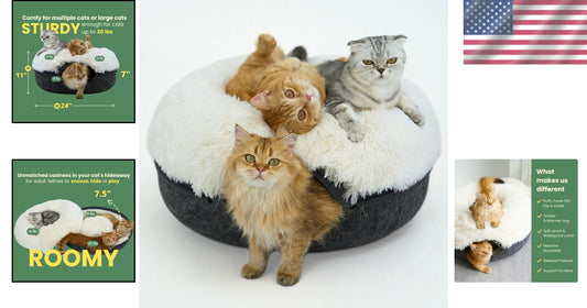 Comfy Cat Cave with Interactive Peephole - Perfect for Multi-Pet Households