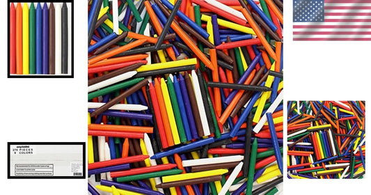 Assorted 9 Color Crayon Set - 1620 Bulk Pack for Crafting without Wrappers