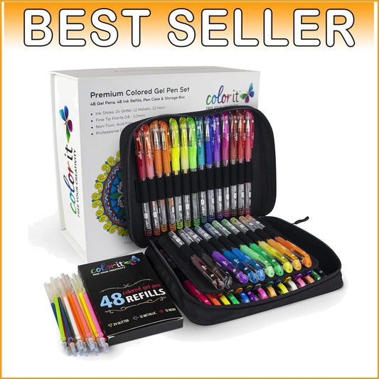 Artisan Glitter Gel Pens - 96-Piece Multicolor Set Ideal for Adult Creativity