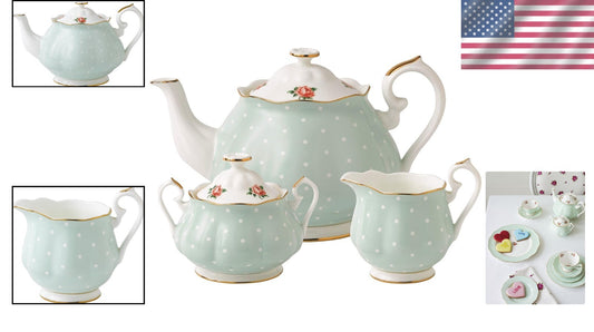 Polka Rose Afternoon Tea Set - Dishwasher Safe Bone China with Presentation Box