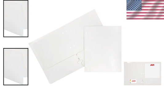 Durable Glossy Two-Pocket Letter Size Folders - 50 Pack for School & Office