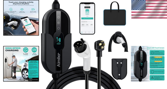 High-Speed Level 2 32Amp EV Charger with NEMA 14-50 Plug - 25ft Cable Included