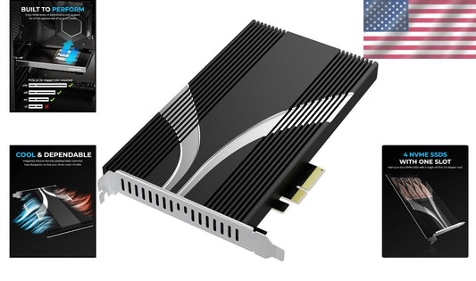 4-Drive NVMe SSD to PCIe 3.0 x4 Adapter Card - Expand Storage Seamlessly
