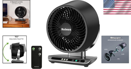 Blizzard 8" Digital Air Circulator Fan with Remote - 3 Speeds & Adjustable Tilt