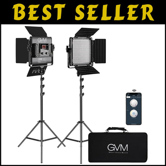 GVM 2 Pack Bi-Color LED Video Lighting Kit - APP Control & 10%-100% Brightness