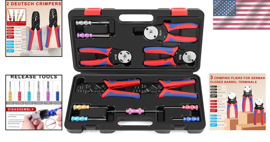 Deutsch Crimper Kit - 12PCS for DT Connectors, Weather Pack & Open Barrel Tools