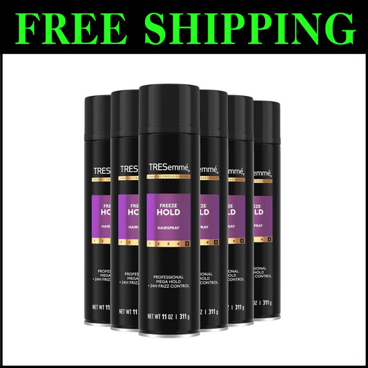 Pack of 6 Freeze Hold Hairspray for 24-Hour Frizz Control & Humidity Resistance