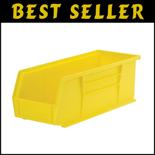 Efficient 12-Pack Plastic Stacking Bins - Yellow Storage Solution for Crafts